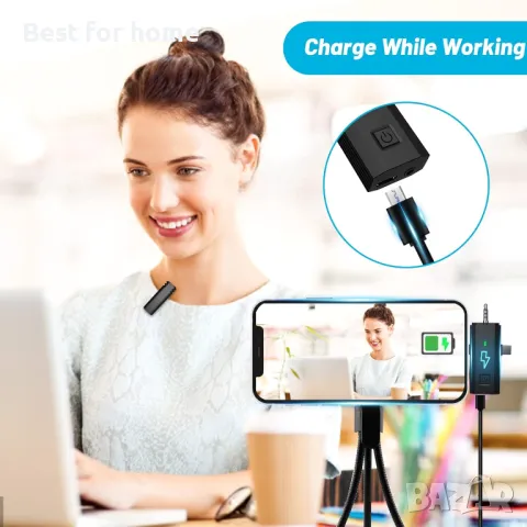 Двоен безжичен петличен  микрофон Sjpzwcrl, снимка 3 - Микрофони - 49772908