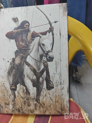 Картина индианец на кон, снимка 5 - Картини - 53841793
