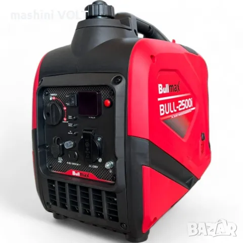 Инверторен бензинов обезшумен генератор за ток BULLMAX BULL-2500i, 2.2kW, червен, монофазен, снимка 1 - Генератори - 47229106