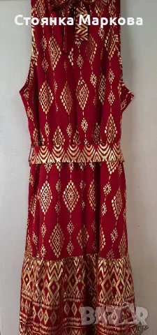 Разкошна рокля в тъмночервено, снимка 2 - Рокли - 49999746