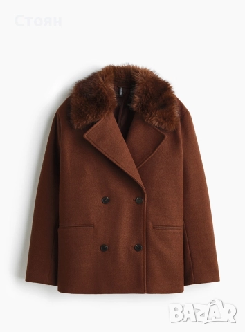 Късо Палто с пухкава яка H&M