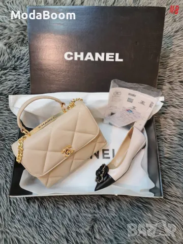 Chanel дамски комплекти два цвята , снимка 1 - Дамски елегантни обувки - 48180459