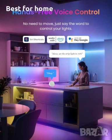 SwitchBot RGBICWW LED лента 5M, снимка 6 - Лед осветление - 53727070