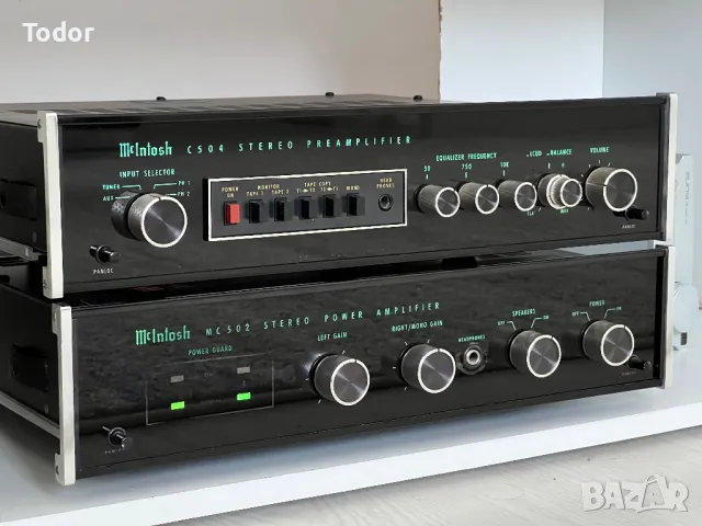 Mcintosh MC502 + C504 пред с крайно стъпало, снимка 1 - Ресийвъри, усилватели, смесителни пултове - 47145538