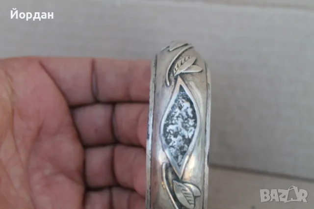 Дамска сребърна гривна, снимка 2 - Гривни - 50099486