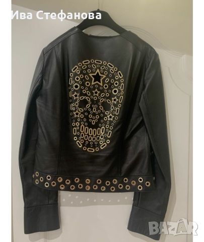 Wow 🤩Филип Плейн  Луксозно ново кожено оригинално черно яке Philipp Plein череп , снимка 7 - Якета - 46744660