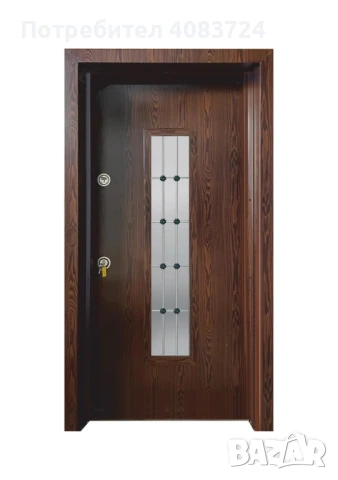 метална врата за къща със стъкло в цвят бяло, антрацит и орех, снимка 6 - Входни врати - 50729804