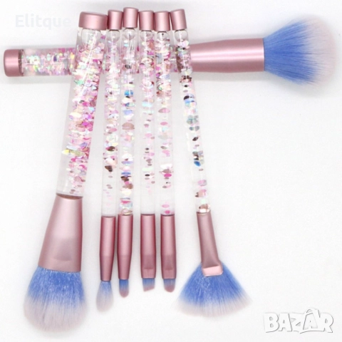 Четки за грим  с кристални дръжки -  7 броя HZS86, снимка 3 - Други - 52820405