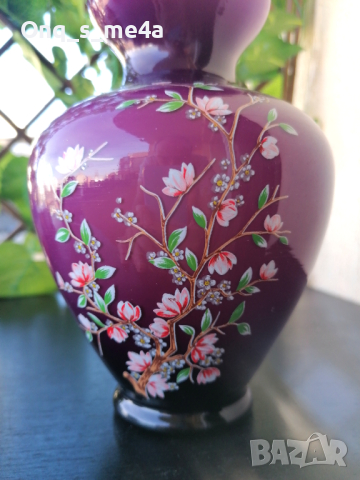 Лилава флорална ваза, снимка 3 - Вази - 45033205