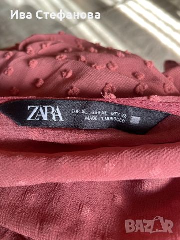 Нова разкошна ефирна ежедневна елегантна феерична розова пепел от рози рокля zara Zara Зара Мароко , снимка 5 - Рокли - 45891810