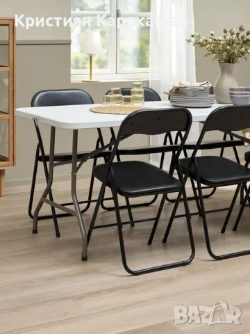 Сгъваема маса Ш75xД180 бяла, снимка 4 - Къмпинг мебели - 50374636