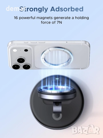 UGREEN MagFlow 15W Qi2 MagSafe зарядно устройство, 2-в-1 за iPhone и AirPods, снимка 5 - Безжични зарядни - 53595448