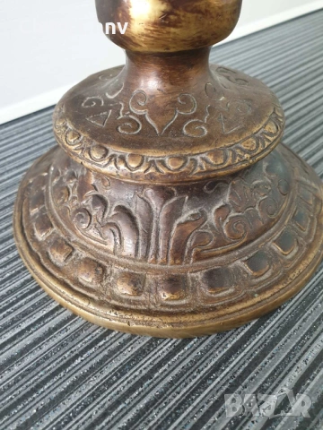 Италия 20ти век/27см-5кг/голяма стара италианска бронзова ваза с дръжки, снимка 12 - Антикварни и старинни предмети - 54193202