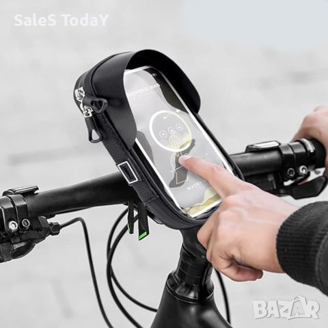 Чанта за телефон за Велосипед, черна, снимка 2 - Аксесоари за велосипеди - 45234436