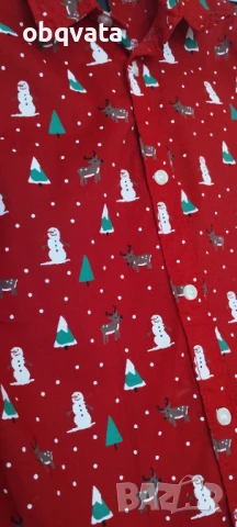 Детска коледна риза HM за момче 128см, снимка 4 - Детски ризи - 50864154