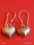 Елегантни сребърни обеци във формата на сърце цвят шампанско ювелирна изработка 36402, снимка 8