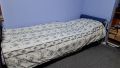 Стилно единично метално легло с латексов матрак, снимка 1 - Спални и легла - 45113190