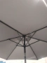Сгъваем градински чадър ветроустойчив в сив цвят с ръчен механизъм, диаметър 2.7 м 6 спици сив цвят, снимка 10