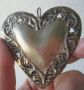Сърце, стара посребрена висулка, снимка 3