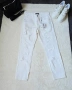 Дамски бял панталон с накъсан ефект , снимка 1