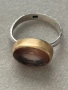 Уникален сребърен пръстен с позлата и естеств. камък , снимка 9