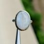 Сребърен пръстен с Лунен камък , снимка 1 - Пръстени - 45977587