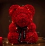 Плюшено мече с LED рози - подарък за мама, момиче, баба - комплект вечни рози 25 см, снимка 4