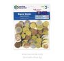 Играчки монети евро, комплект от 100 броя, детски монети за игра и обучение
