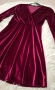 Рокля в цвят бордо от кадифе с дантела, снимка 5