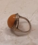 Стар руски сребърен пръстен с кехлибар, снимка 4