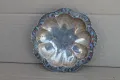 Сребърна чинийка/поднос с емайл, снимка 2