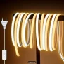 Водоустойчива IP65 LED лента с кабел и ключ директно към 220V - 15 м., снимка 1