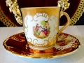 Италианска порцеланова чаша с чиния,злато,Фрагонар. , снимка 2