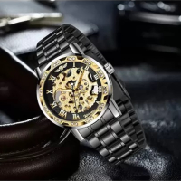Стоманен механичен часовник - Viareggio (005), снимка 2 - Луксозни - 44954392