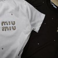 памучни дамски тениски Miu Miu , снимка 5 - Тениски - 45899320
