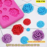 Силиконов молд със 7 различни форми на рози - КОД 3799, снимка 7 - Форми - 45131705
