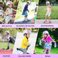 Регулируема детска каска за момичета за велосипеди, скейтборд, ролери, кънки, лилаво, размер S, снимка 5 - Други - 45091648