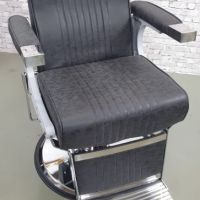 Бръснарски стол Glory - кафяв/черен/червен, снимка 9 - Бръснарски столове - 45930557