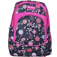 Черна ученическа раница за момичета с цветя и розови ципове, снимка 5 - Раници - 45684045