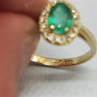 Златен пръстен с Изумруд и брилянти-2,88гр/18кр, снимка 9 - Пръстени - 45428993