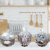 Стъклена захарница с капак, варианти, снимка 4 - Аксесоари за кухня - 45770108