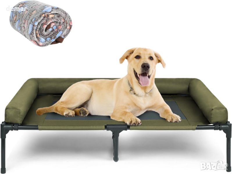 MFOX Охлаждащо повдигнато легло за кучета, зелено (122 x 90 x 23 cm)XL, снимка 1