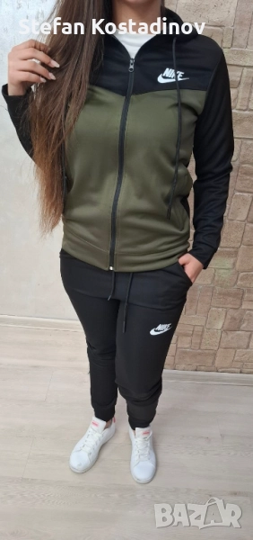 ✅🍂 Дамски екип Найк черен с каки - милитъри , снимка 1