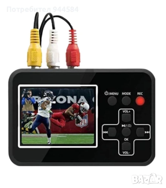 Карта за запис на видео, дигитализира видео директно на картата с памет, 2,3-инчов LCR екран, за VCR, снимка 1
