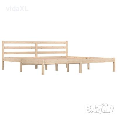 vidaXL Рамка за легло, бор масив, 180x200cм, Super King Size（SKU:810445, снимка 1