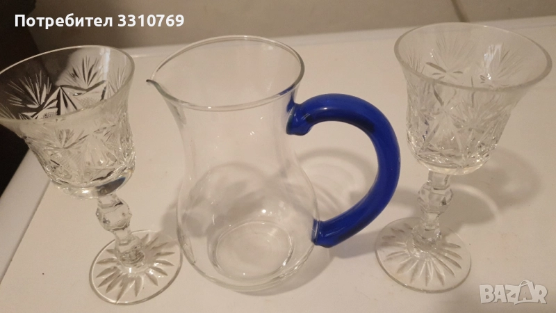 Малък кристален сервиз за ракия. , снимка 1