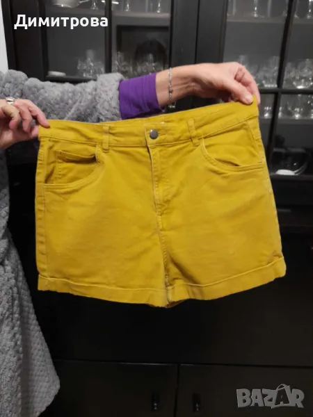 Къси дънкови дамски паталони размер L, снимка 1