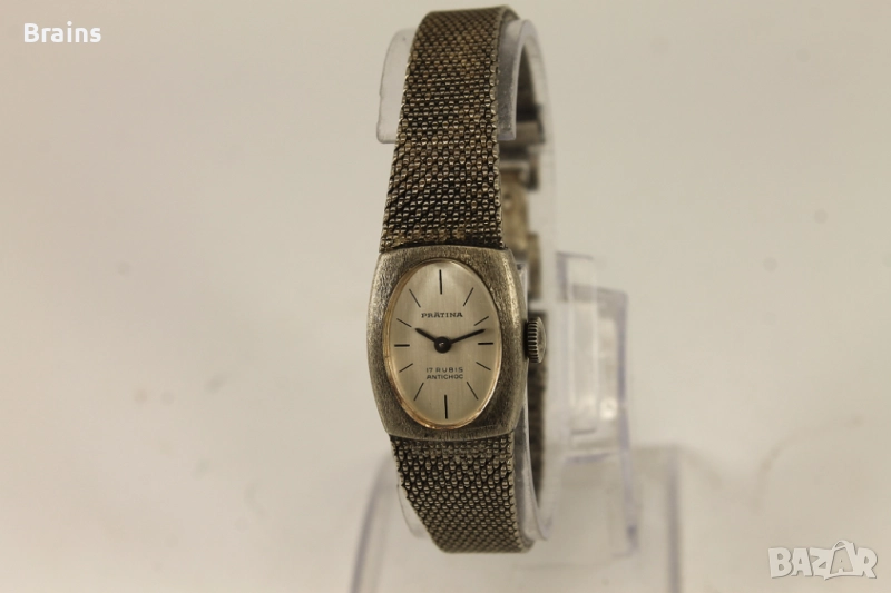 1960's PRATINA Дамски Сребърен Часовник Швейцарски, снимка 1