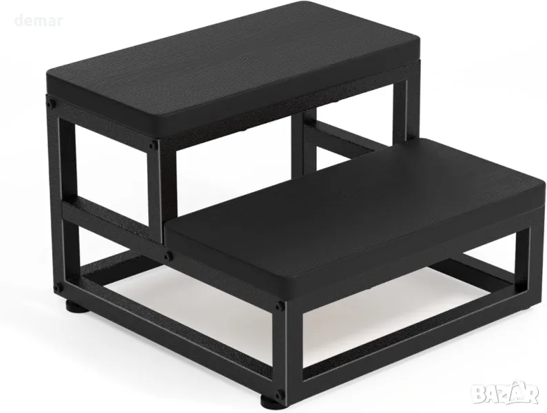 2-стъпаловидна табуретка водоустойчива HDPE с регулируеми нехлъзгащи се крачета и заоблени ръбове, снимка 1