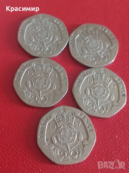 20 пенса Елизабет., снимка 1